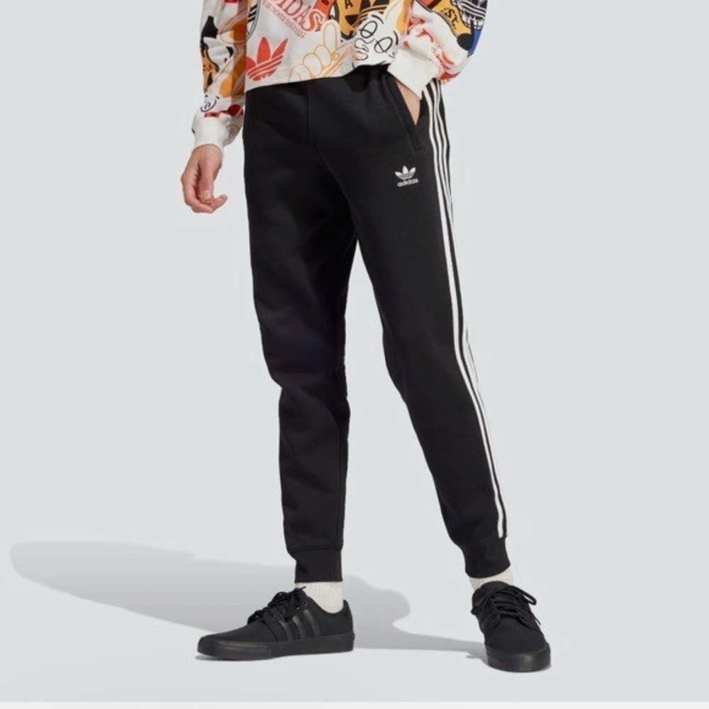 Adidas Kids Black Sweatpants with White Accents